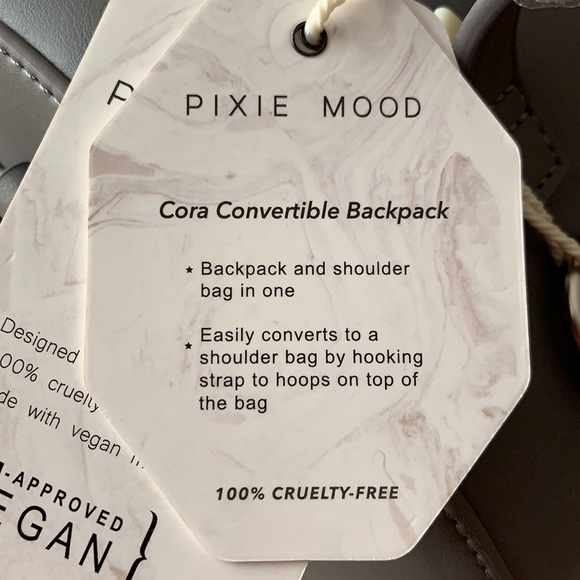 Pixie Mood dove grey “Cora” large convertible backpack NWT - Picture 9 of 9